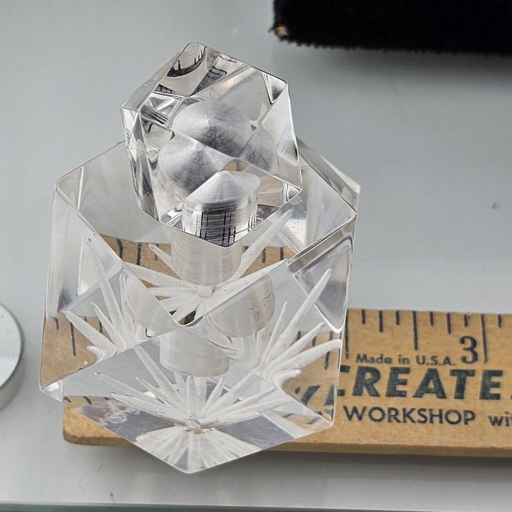 Vntage Modern Art Lucite Perfume Bottle signed Dekel '86 Studio artist handcraft - Picture 14 of 14